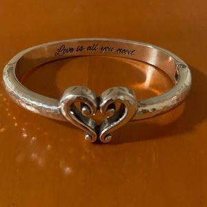 Brighton Classic Heart Bangle Bracelet- Look For Matching Necklace